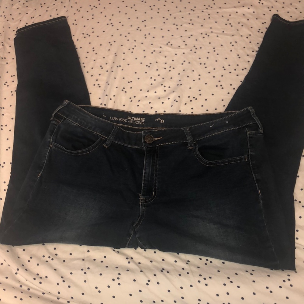 Blue Low Rise Jeggings